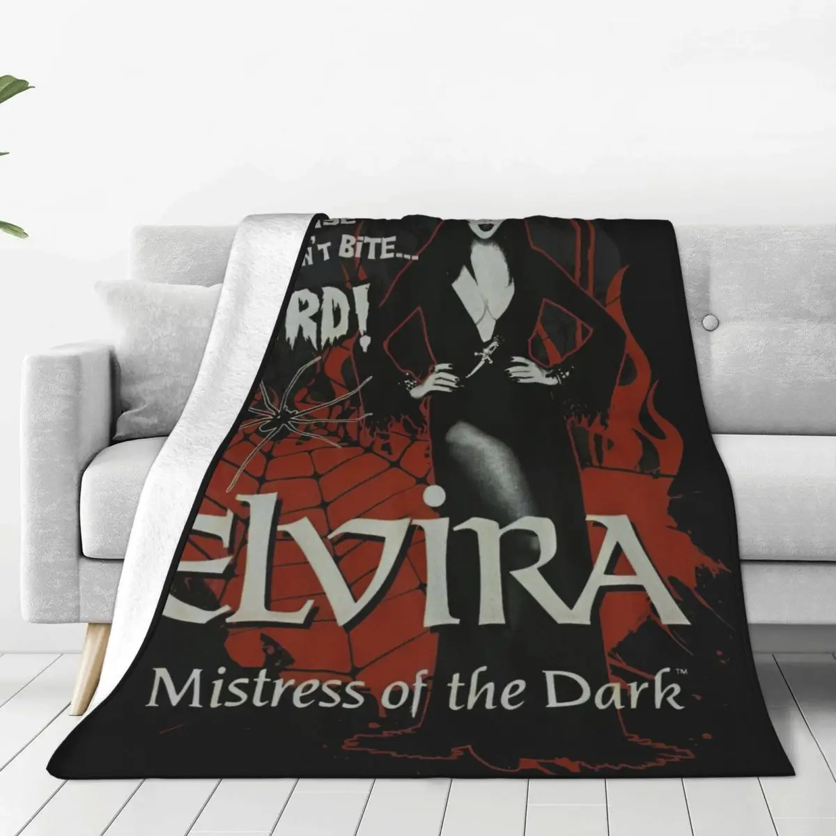 Elviras Horror Mistress Of The Dark Blanket Velvet Film Comedy Ultra-Soft Throw Blanket for Home Couch Bedroom Quilt