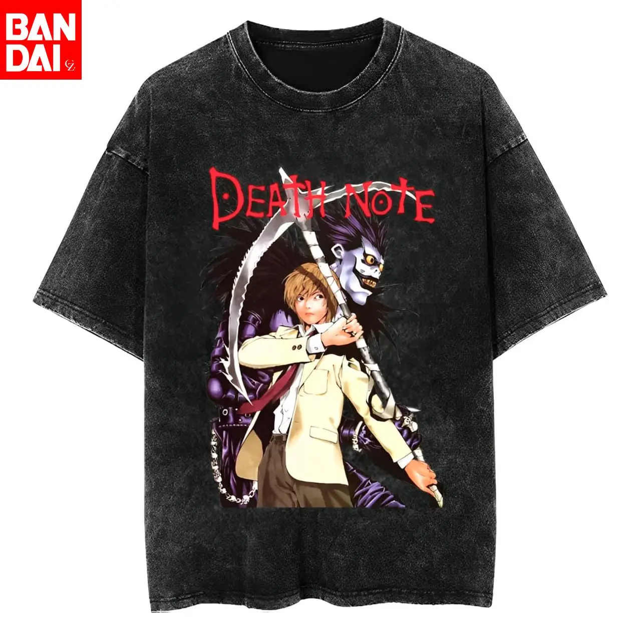 

Death Note Anime T-Shirt Men Retro Washed Black Streetwear Casual Cotton Top Summer 2026