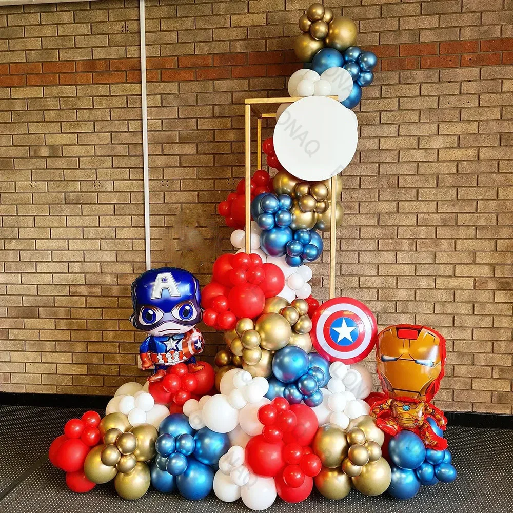 

1set Captain America Balloon Iron Man Latex Ballons Happy Birthday Superhero Party Decoration Avengers Hero Baby GiftSupplies