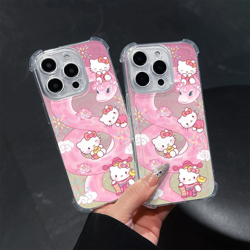 Miękkie etui na telefon Hello Kitty Cat do iPhone 14 Pro, iPhone 16/15/14/13/12/11/x/xs/xs Max, przezroczyste etui na telefon dla dziewczyn, Hello Kitty Fashion