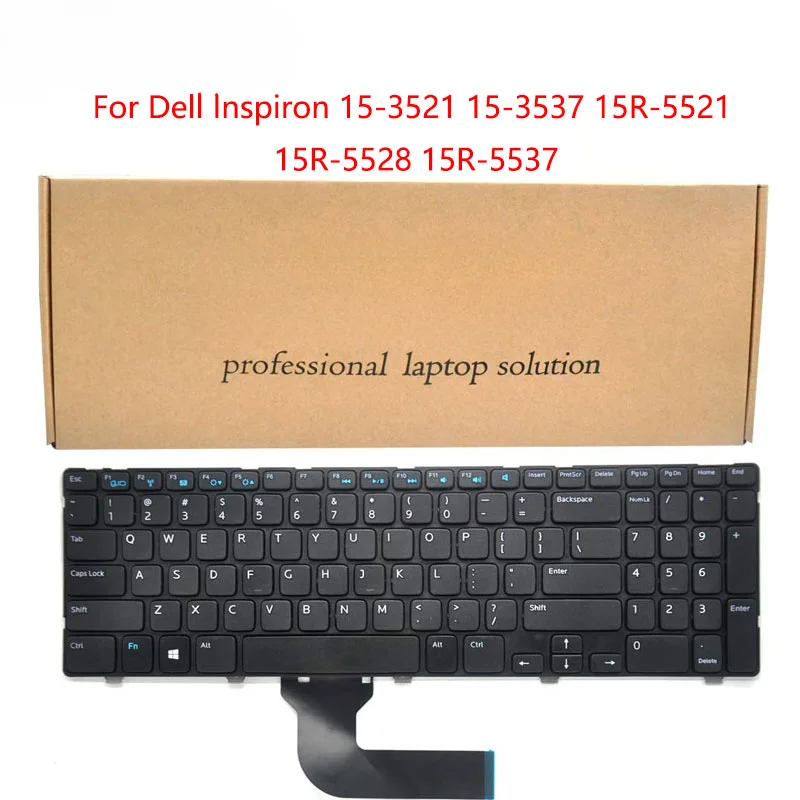 Novo teclado de substituição compatível com laptop Dell Inspiron 15-3521 15-3537 15R-5521 15R-5528 15R-5537 M531R Vostro 2521