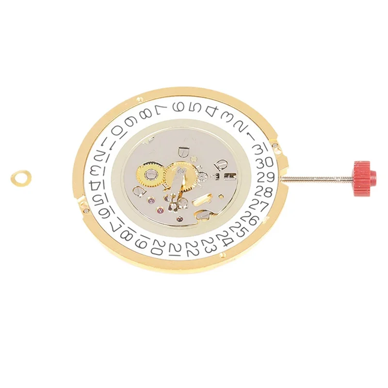 1019 Watch Movement with Hour Wheel Spring 3 O'Clock Calendar Two and A Half Hands Quartz Movement Replacement for RONDA