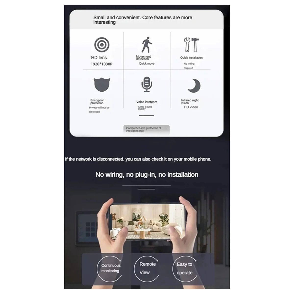 

AB-Новая мини-камера HD 1080P Wi-Fi, инфракрасная ночная версия, портативный цифровой видеорегистратор, корпусная камера, IP-безопасность видеонаблюдения