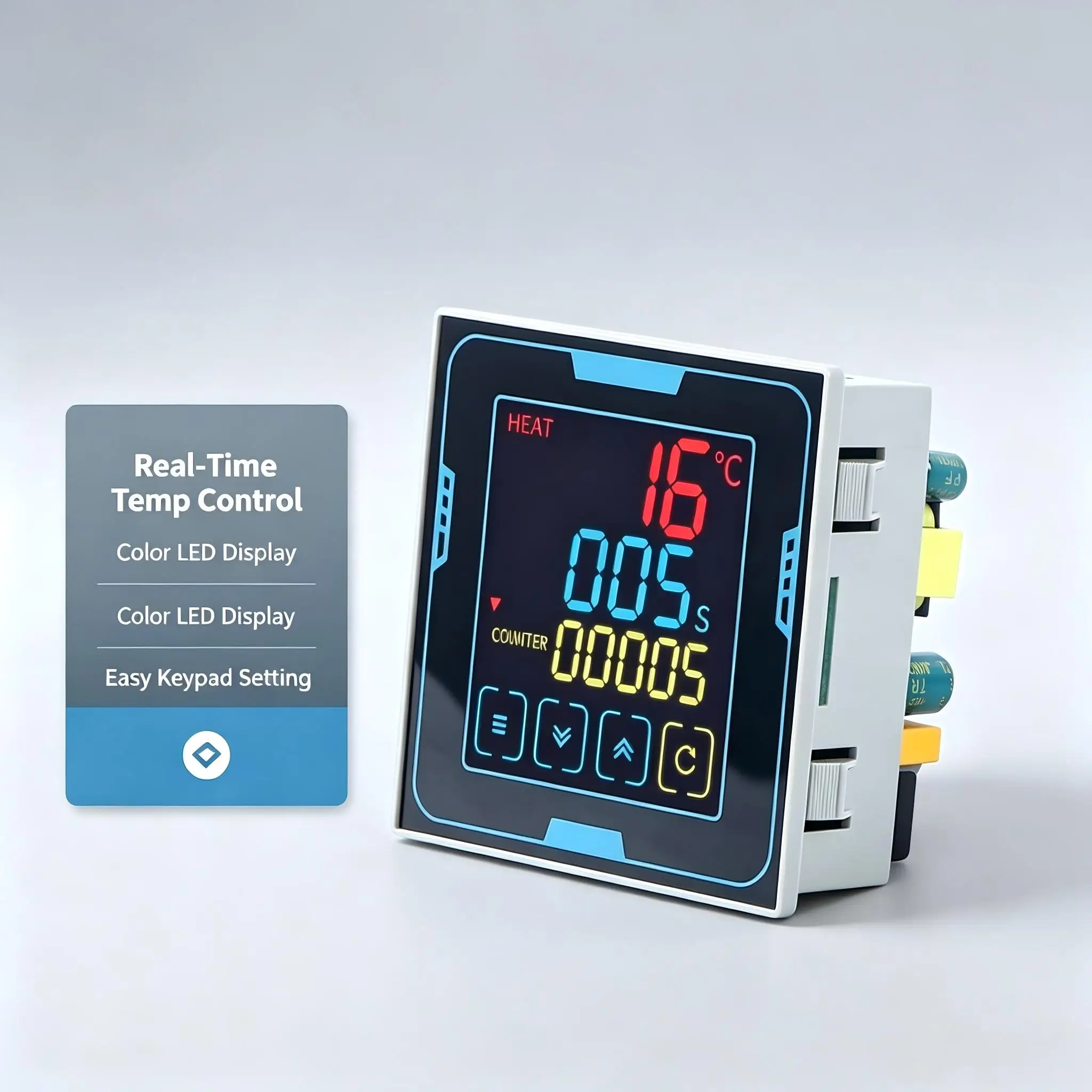 Real-Time Heating Control, Relay Output and Sensor Input, Suitable for HVAC, Ovens, Refrigeration and Industrial Systems