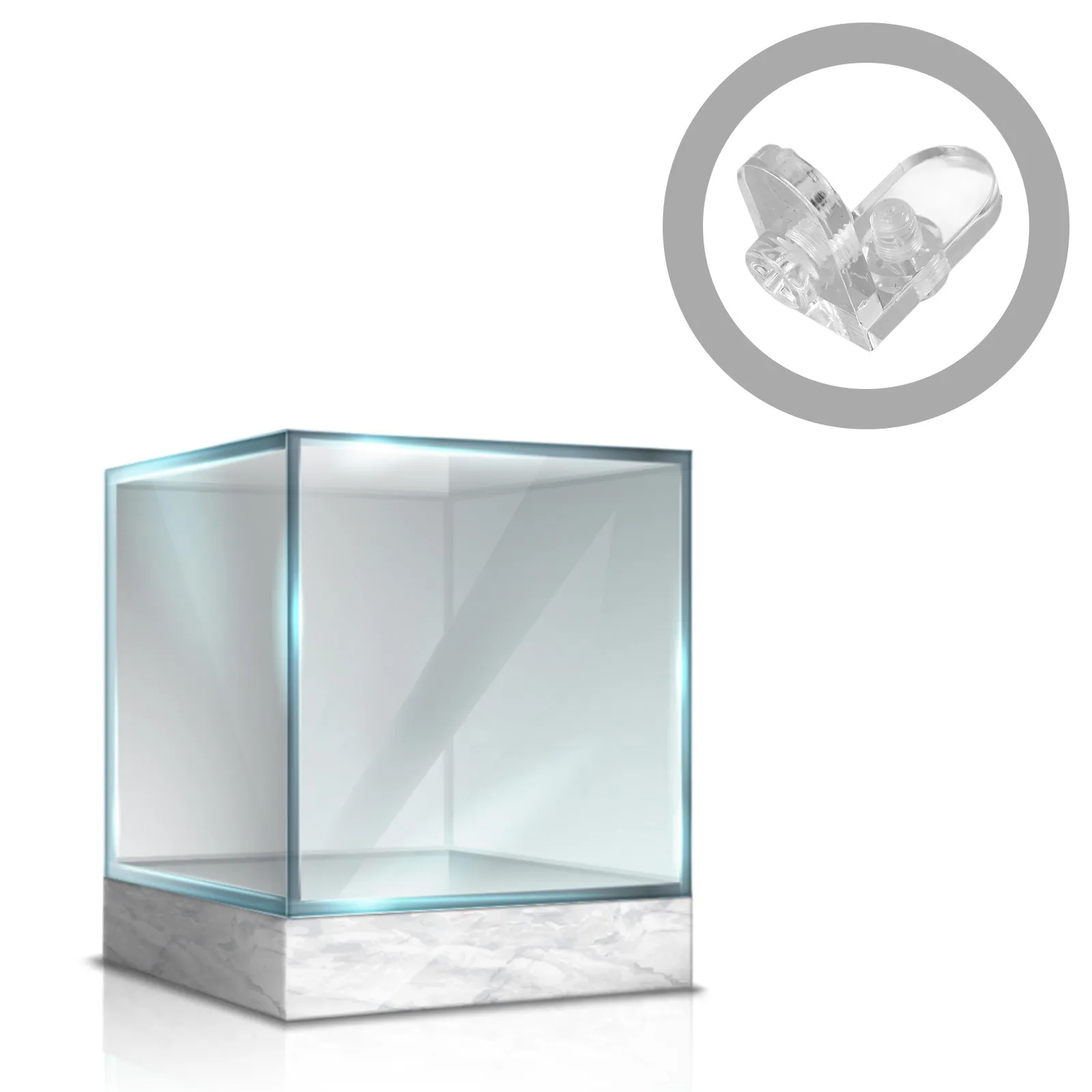 10Pcs Acrylic Corner Brackets Clear L Bracket Set Detachable Heavy Duty Anti Deformation Shelf Bracket for Box Display Case