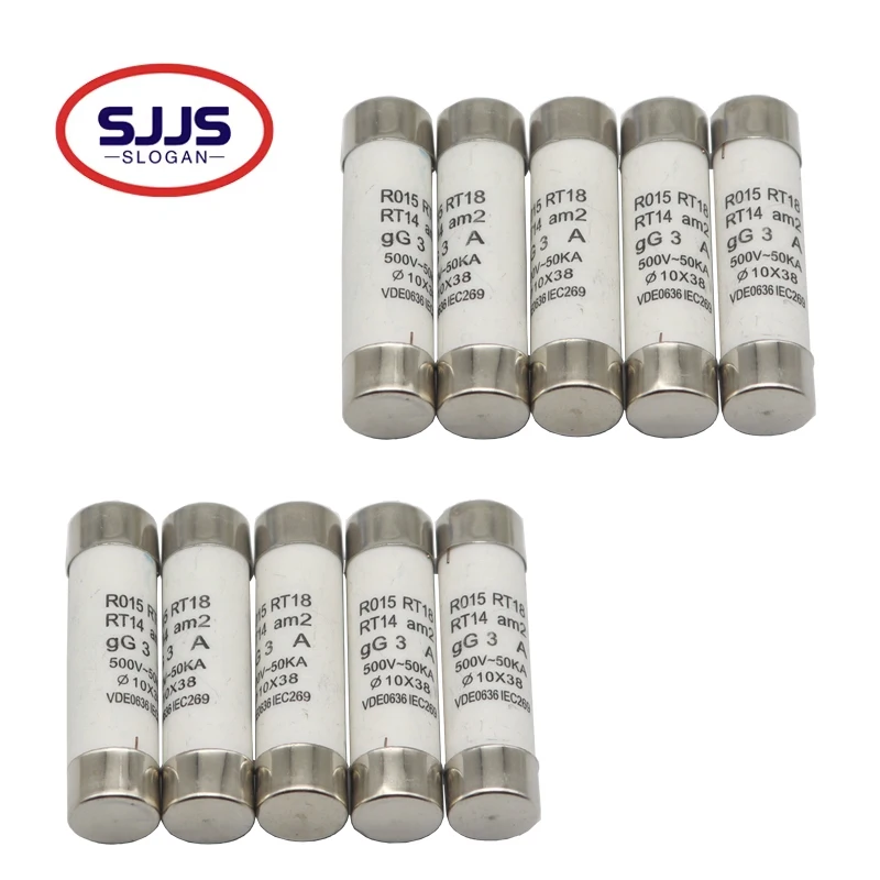 【10-2PCS】10*38 Fast blow Ceramic Fuse 10X38MM Fuse 500V 0.5A 1A 2A 3A 4A 5A 6A 8A 10A 16A 20A 25A 32A 40A RO15 RT18 RT14