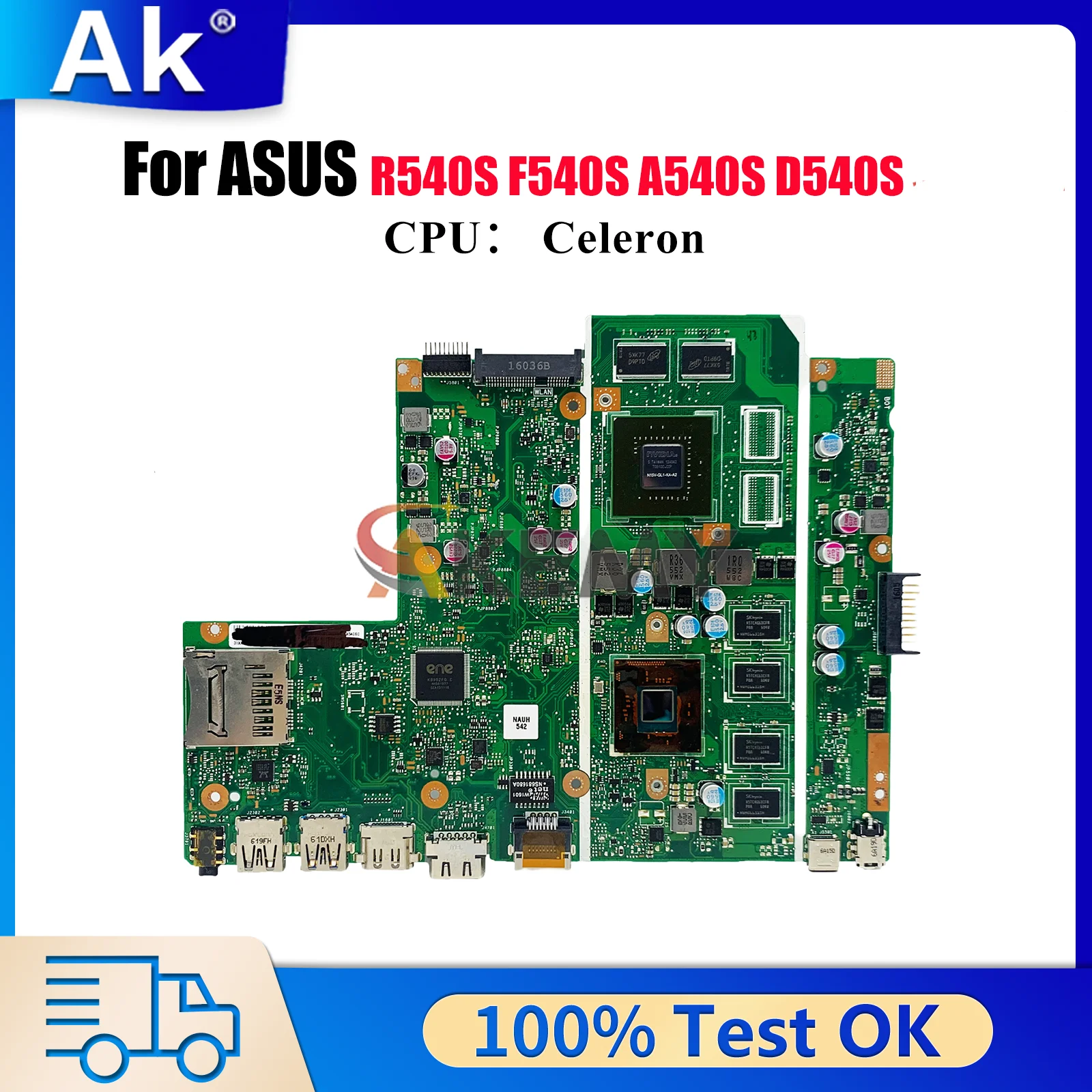 

X540SC Laptop Motherboard For ASUS VivoBook A540S F540S R540S X540SC X540S D540S Mainboard With Celeron CPU 100% tests OK stk