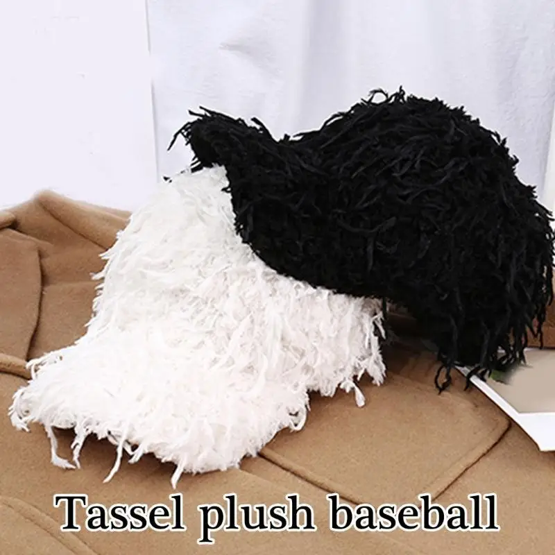 

39BB Furry Plush Baseball Caps for Men and Women Fashionable Warm Winter Baseball Hat for Outdoor Activity and Daily Wear