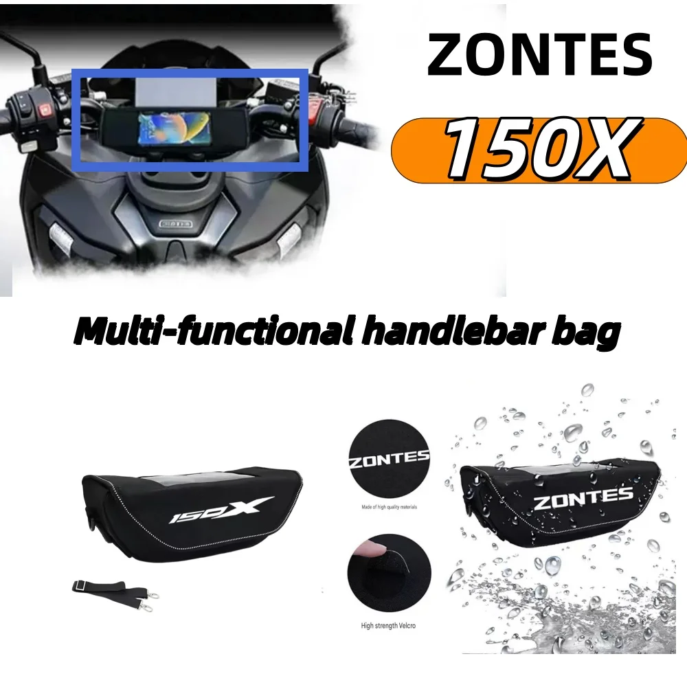 For the new ZONTES 150X motorcycle handlebar bag, scooter storage, navigation, universal multi-functional storage handlebar bag