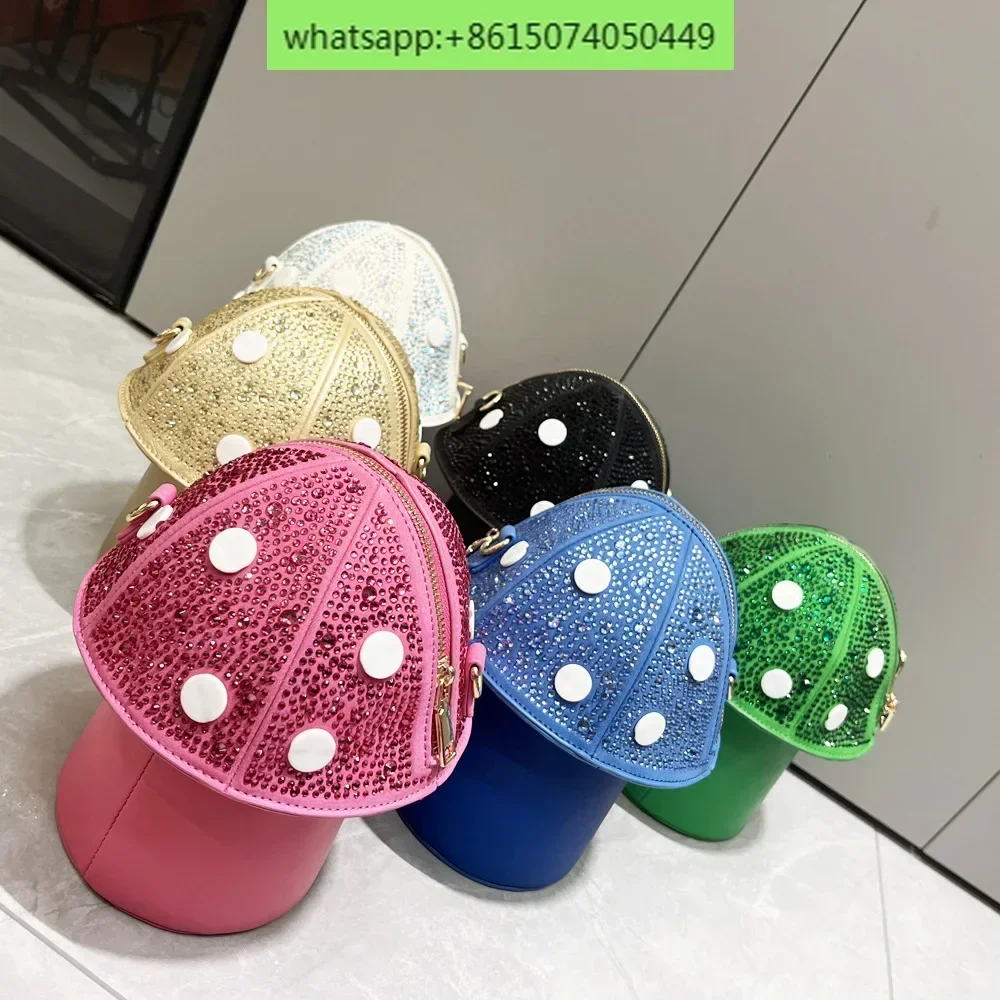 Hot Diamond Bag Women's Handbag Mushroom Shaped Single Shoulder Crossbody Bag