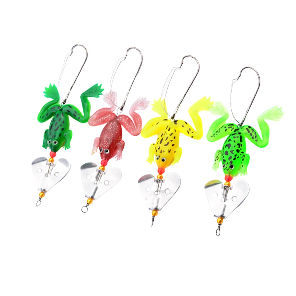 

4pcs Fishing Lures Long-term Preserved Reusable Frog Shape Baits Durable Tear Resistant Carp Bass Silver Carp Fishing