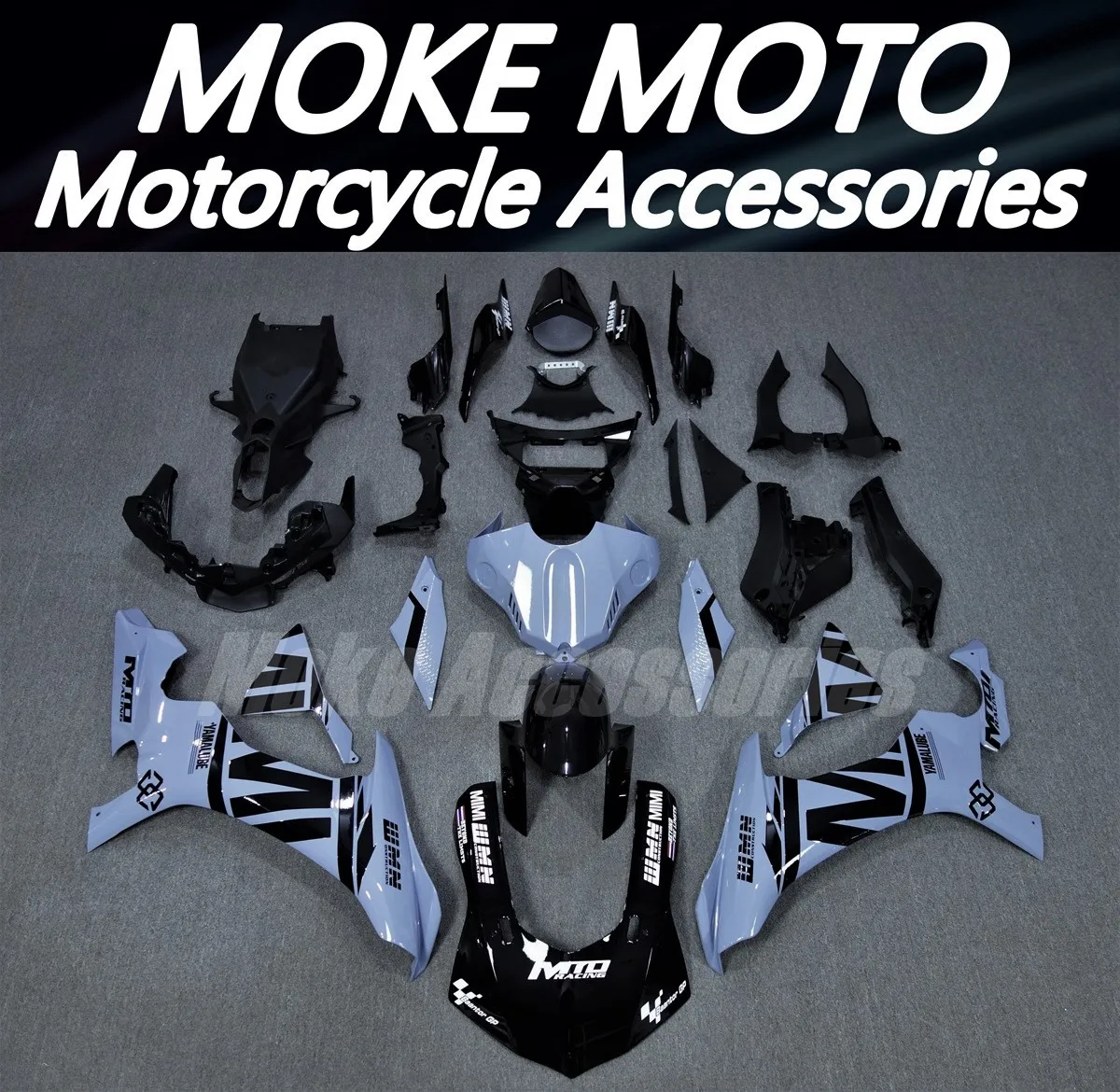 

Moke moto Motorcycle Fairings Kit Fit For Yzf R1M R1 2015 2016 2017 2018 2019 Bodywork Set High Quality Injection New Black Gray