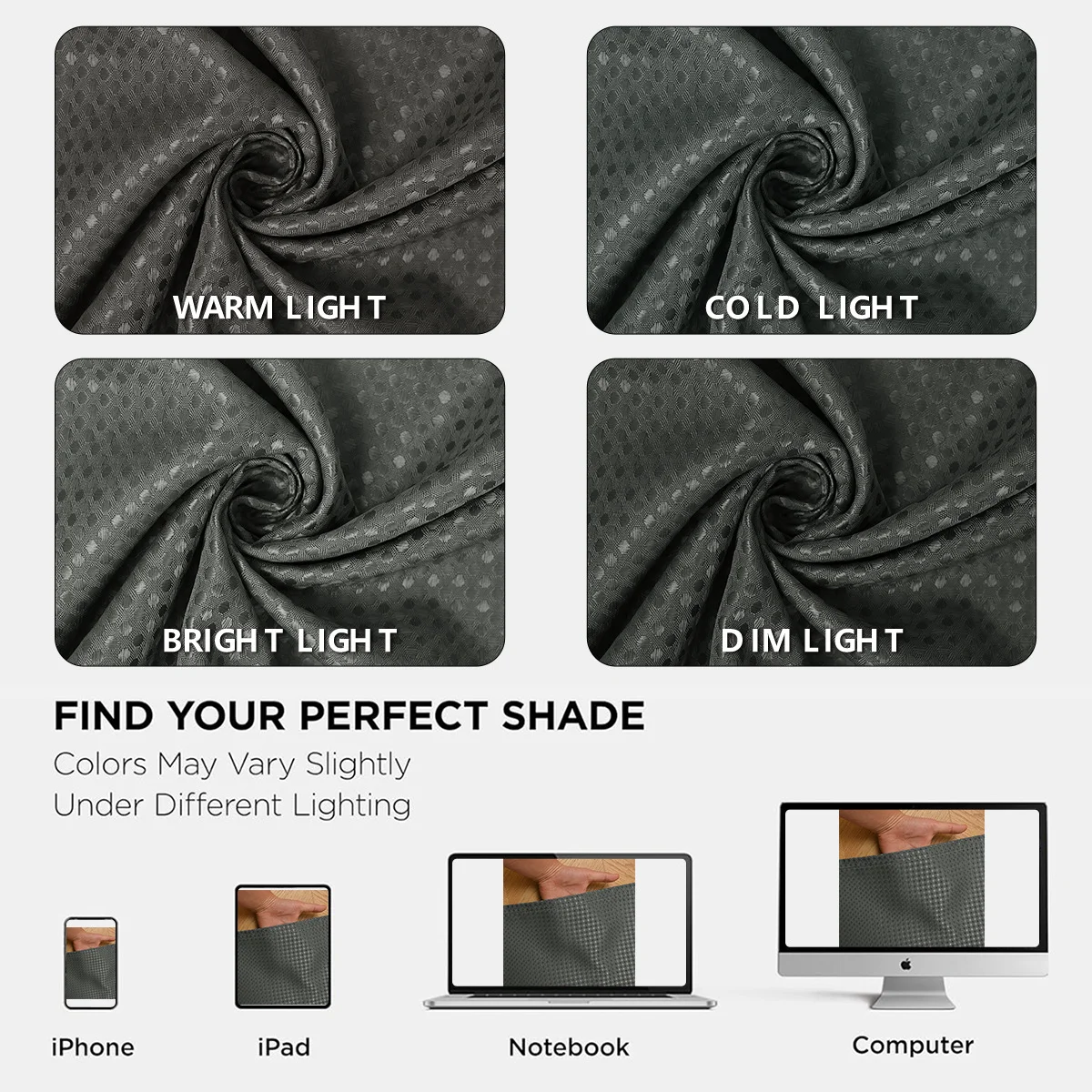 1pc New waterproof waffle curtain, simple no-drill kitchen blackout curtain with hook-and-loop tape