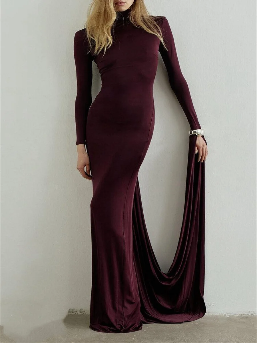 

Зимнее женское вечернее платье 2025 года, вязаный эластичный корсет, водолазка, элегантное женское платье y2k, новая модная вечерняя юбка высокого качества