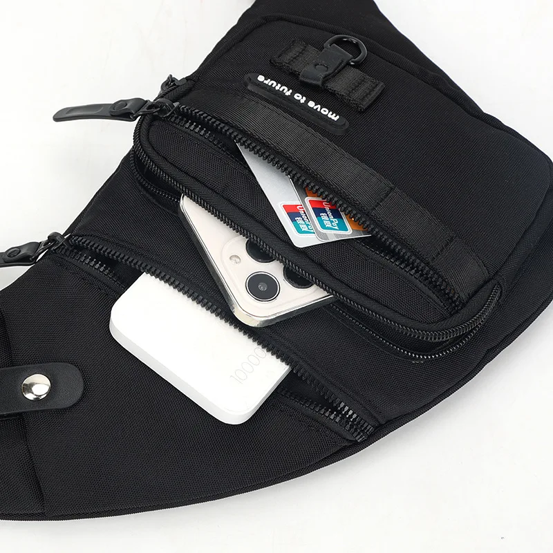 حقيبة صدر للرجال متعددة الجيوب، حقيبة كروس متينة من قماش أكسفورد، حقيبة كروس صغيرة كاجوال للطلاب في الهواء الطلق