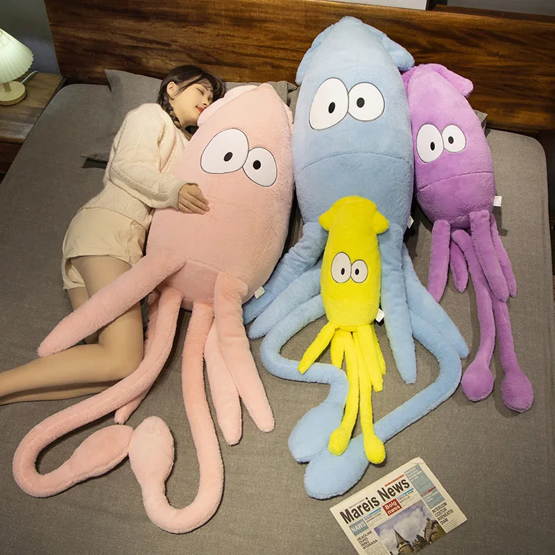 Kawaii Giant Octopus Plush Throw Pillow Huge Stuffed Colorful Sea Animal Soft Kids Toy Sofa Plushies Cushion for Girls Xmas Gift