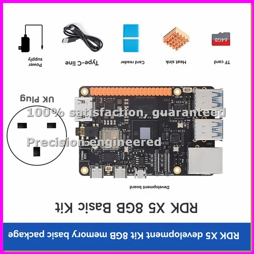 

RDK X5 8GB Development Board Basic Kit for Smart Computing and Robotics Support Up to 10 Tops of Computing Power UK Plug-ABVP