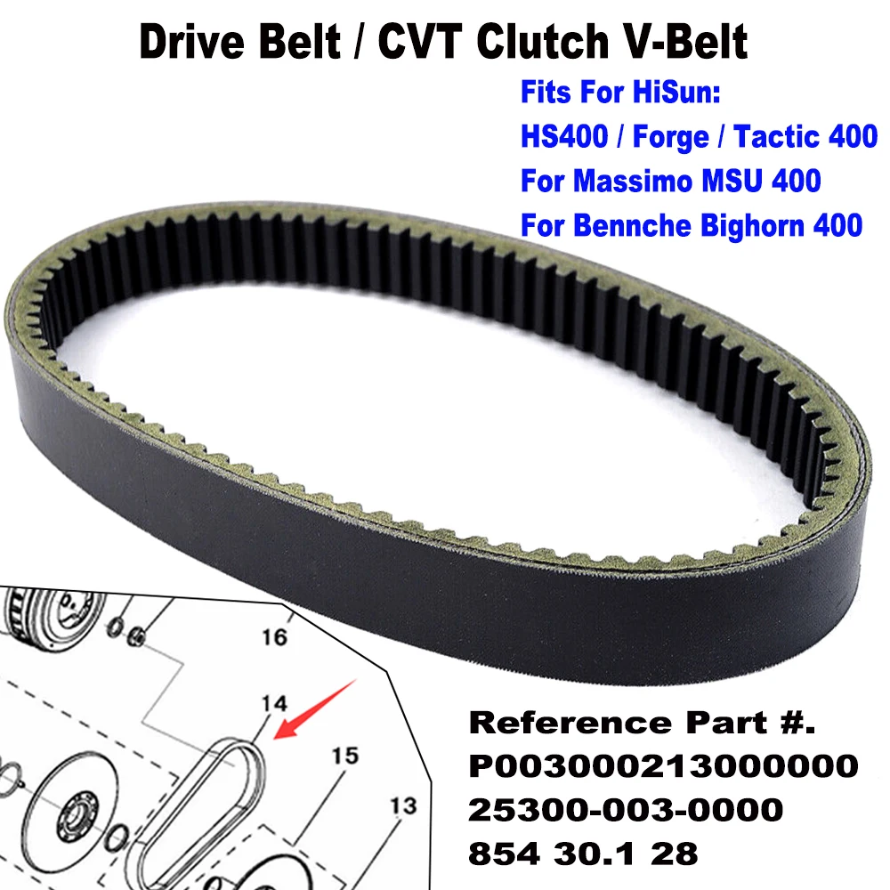 

ATV UTV Drive Belt CVT Clutch V-Belt For HiSun HS400 Forge Tactic 400 Coleman Massimo Bennche BaltMotors 400cc ATV UTV models