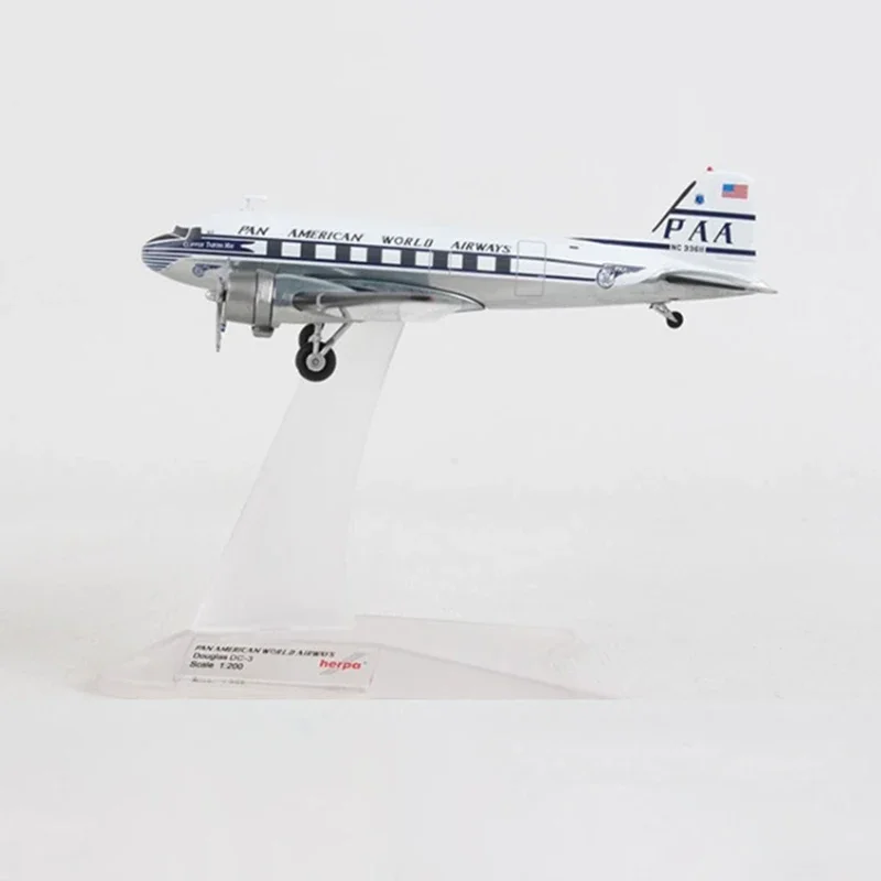 1:200 Douglas American DC-3 DC3 PAA PAN AM Airlines Aircraft Alloy Plane Model For Display Collection Commemorative