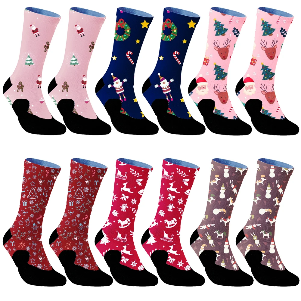 Chaussettes hip-hop de course de basket-ball d'halloween pour hommes et femmes, chaussettes de cyclisme, chaussettes de vélo, mode de rue, patinage à roulettes, nouveau