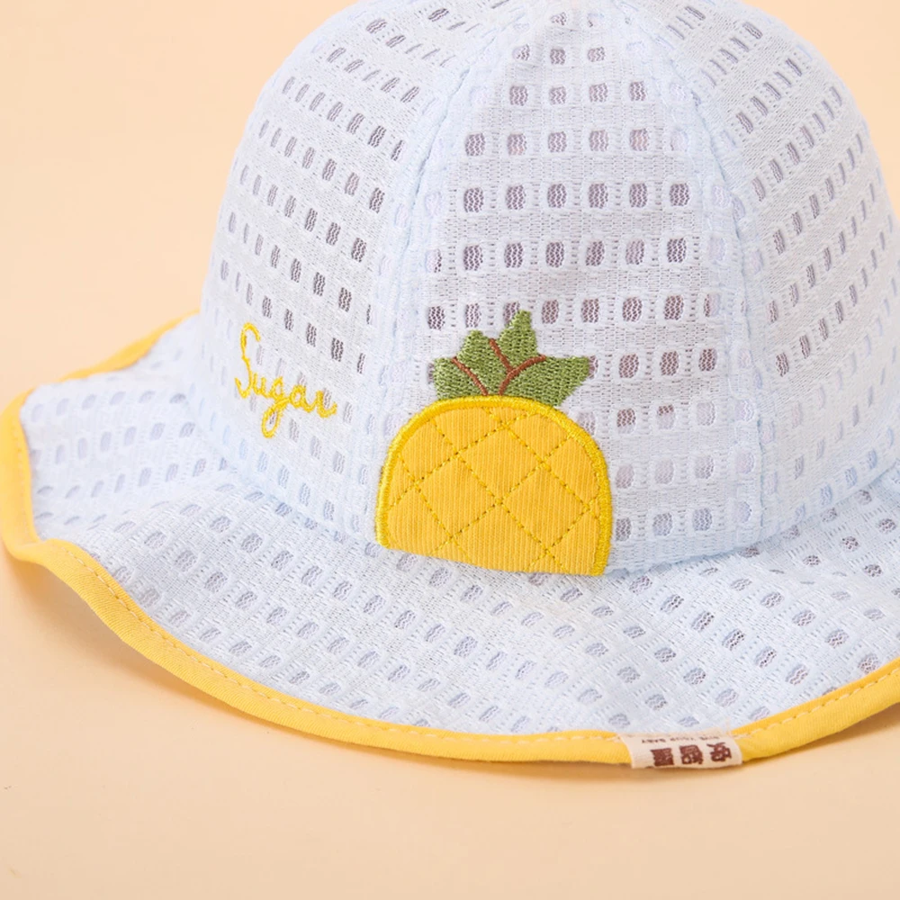 Summer Baby Girl Cap Princess Outdoor Sunshade Mesh Fisherman Hat Infant Boys Windproof Bucket Hats Caps For Kids 5-18 Month