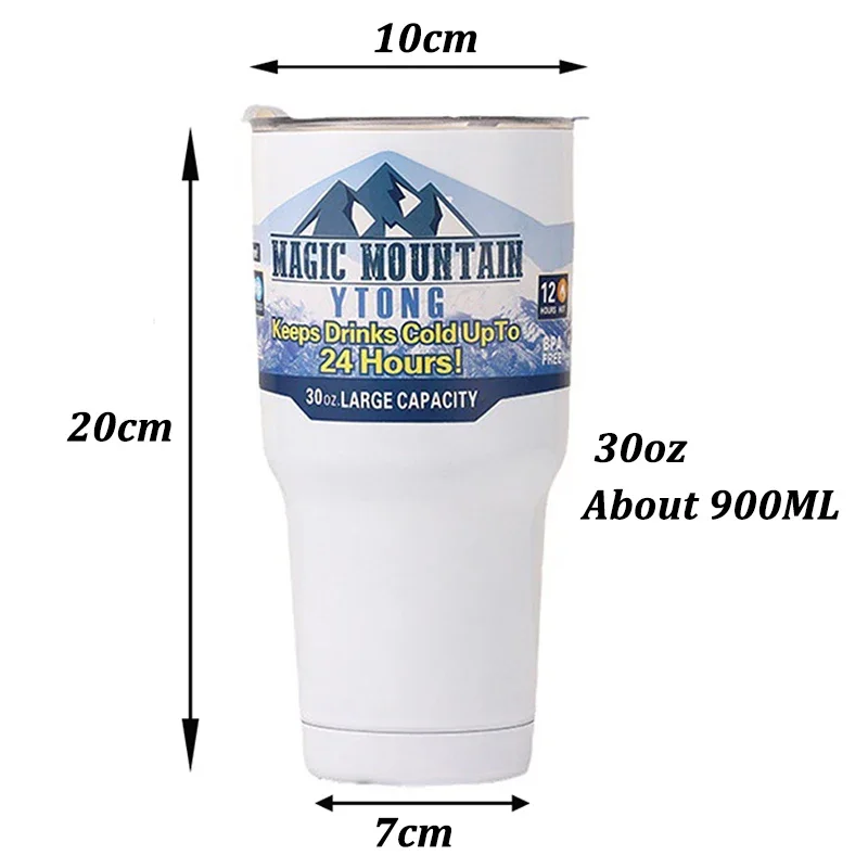 Magic Stainless Steel Freeze Thermos Cup with Straw Ice Coffee Drink Vacuum Insulated Bottle Car Travel Outdoor Mountain Cup - Image 6
