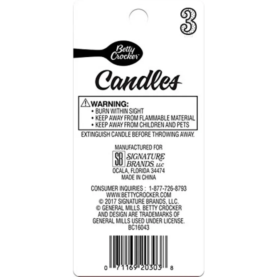 Candle Numeral 3 1 EA