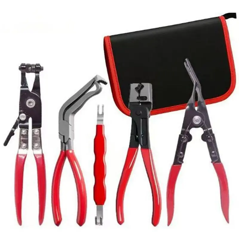 LLCS 5 Pieces Automotive Electrical Disconnect Pliers Kit Hose Clamp Pliers Terminal Rem oval Tool For Car Wiring Harness