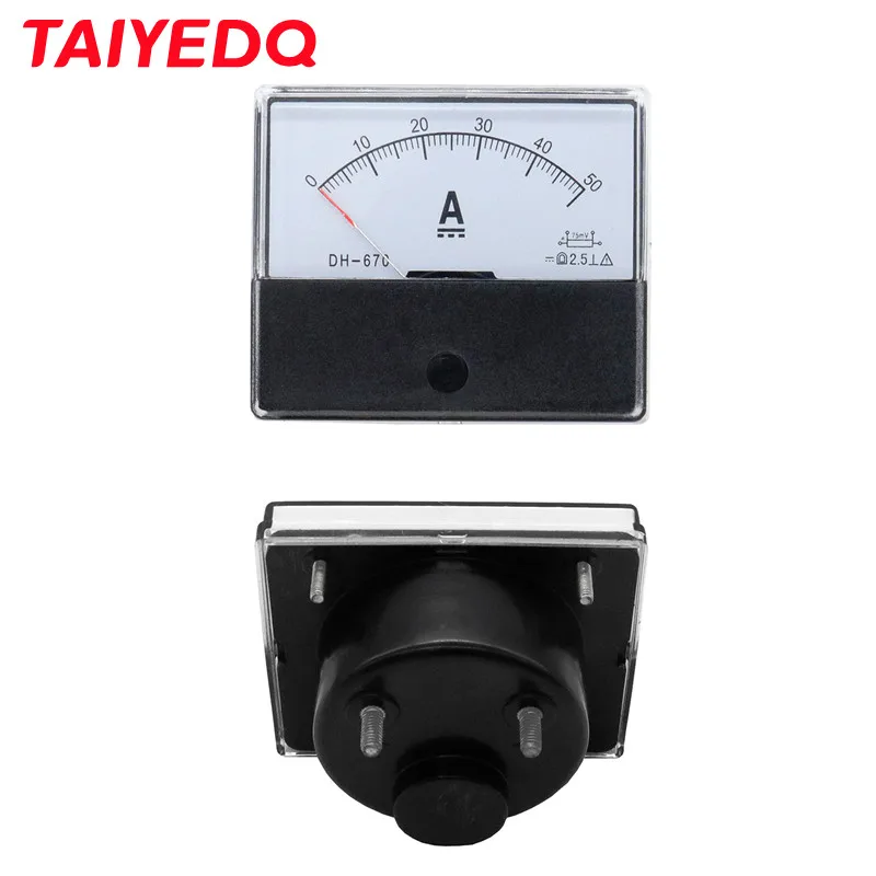 DH670 Current Ammeter Analog 1A 2A 3A 5A 10A 20A 50A 150A DC Ampere Meter Amperemeter