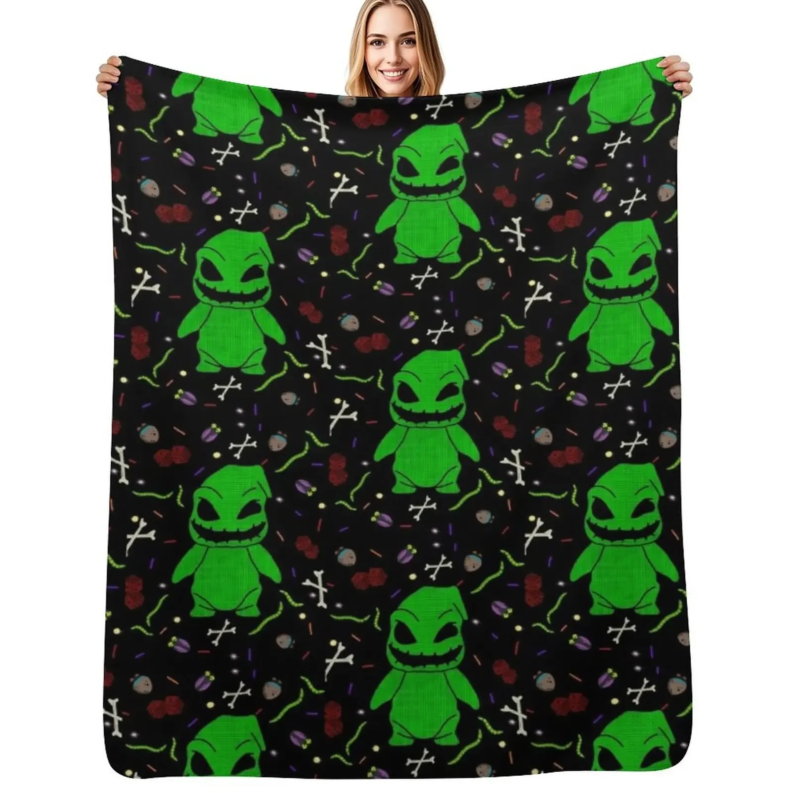 

Oogie boogie Throw Blanket Custom Plaid halloween Loose Blanket