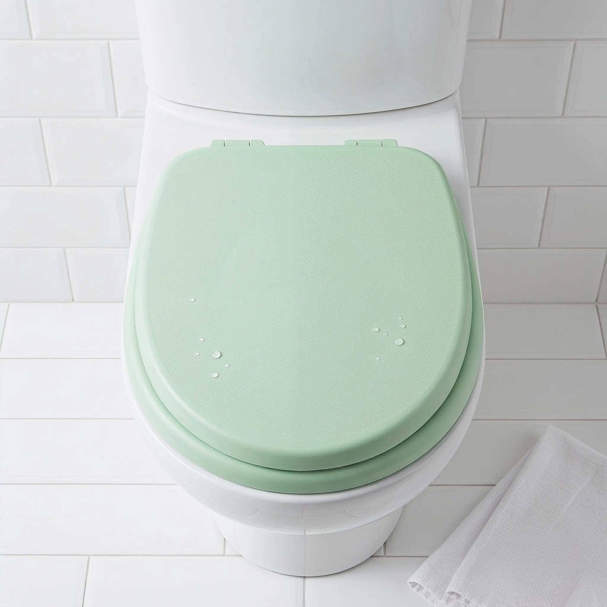Soft Close U Shaped Toilet Seat Light Green Removable Foam Cushion Quiet Silent Cover Bathroom Quick Release Anti Slam