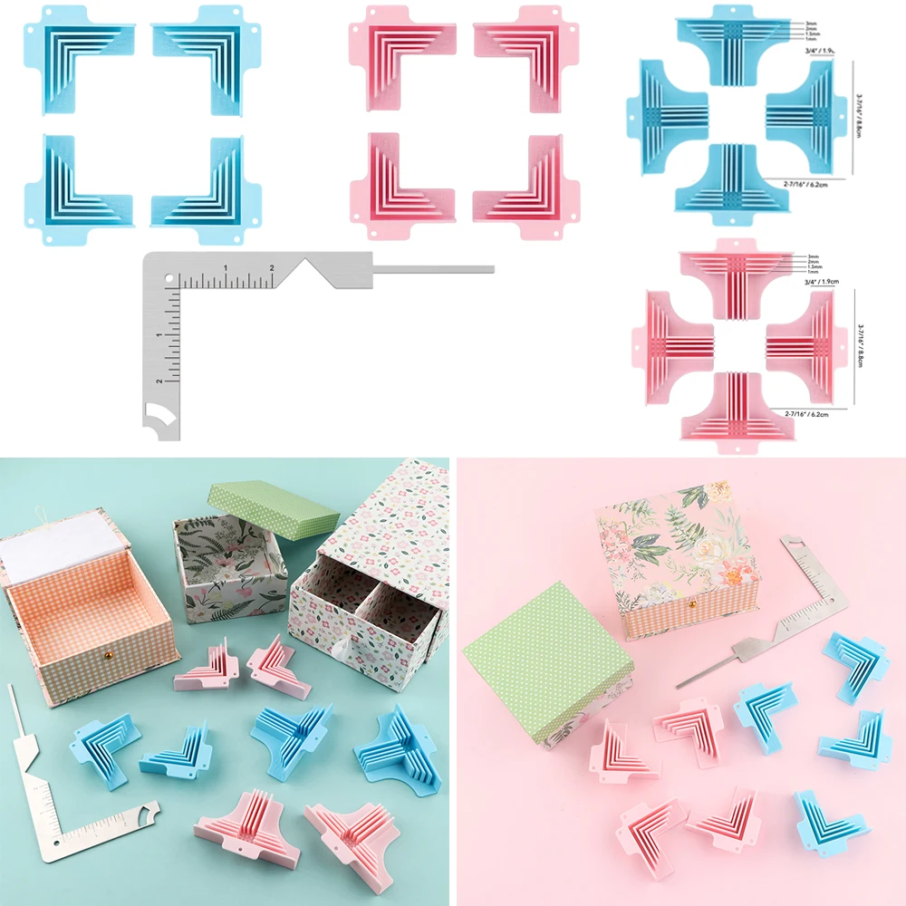 2-4pcs/set Creative Corner/Divider Assembly Clamps 1/1.5/2/3mm Wide Corner Guides For Box Making Cartonnage Corner Holding Tool