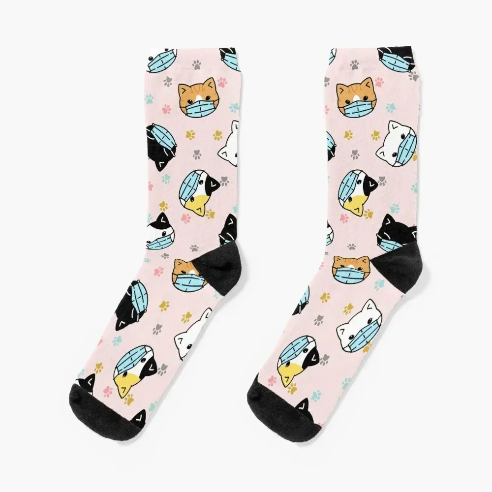 Kawaii Cat Quarantine Socks crazy New year's cycling Socks For Women Men's