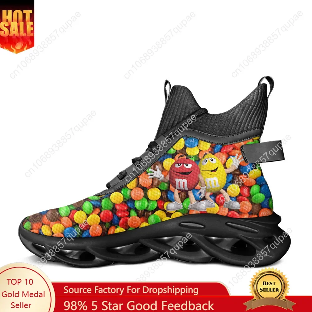 M Chocolate Candy High Top Flats Sneakers Mens Womens Sports Running Shoe High Quality Sneaker Lace Up Mesh Footwear Custom Shoe