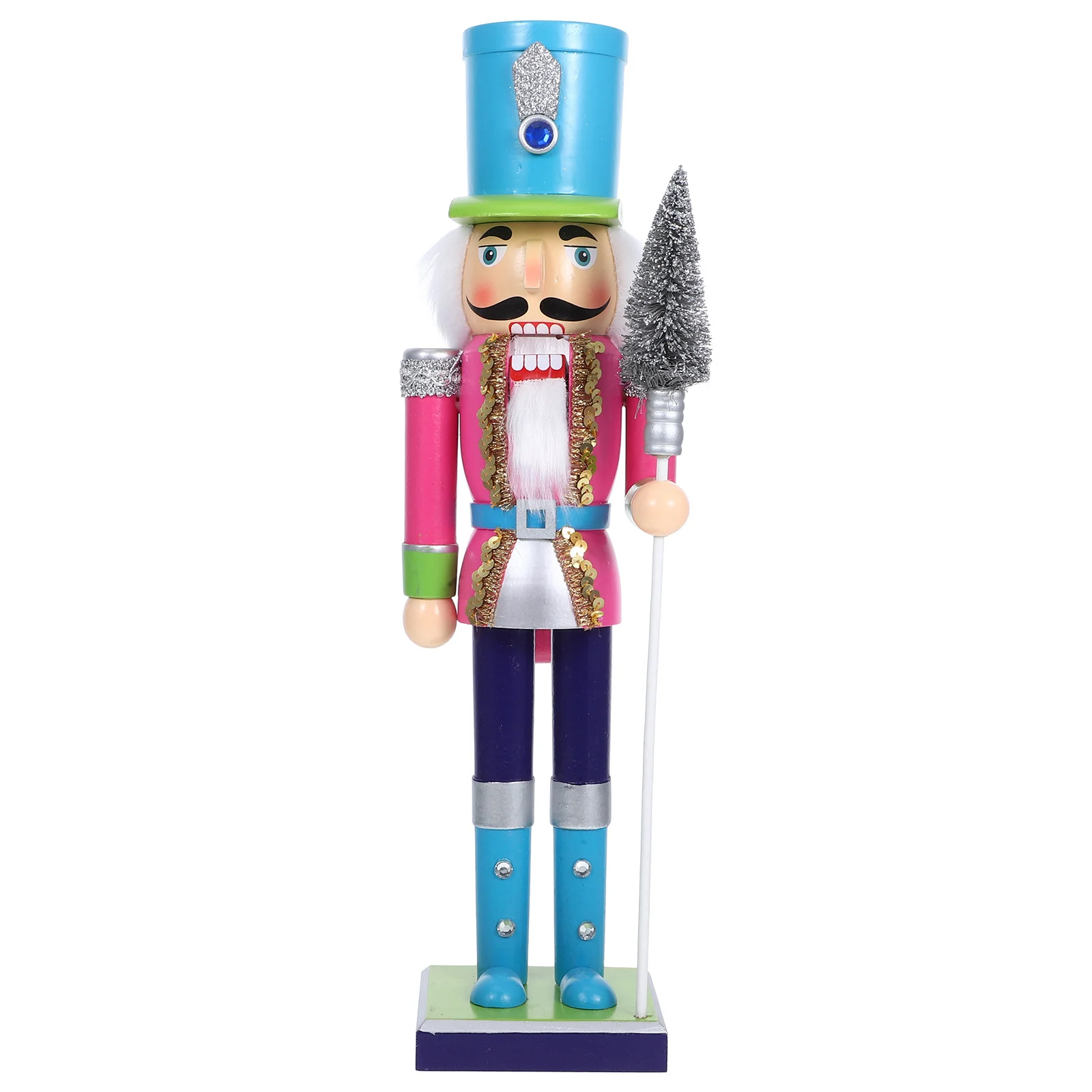 

Wooden Christmas Nutcracker Soldier Ornament Hand-Painted Classic Xmas Decoration Holiday Table Decor Festive Home Accent