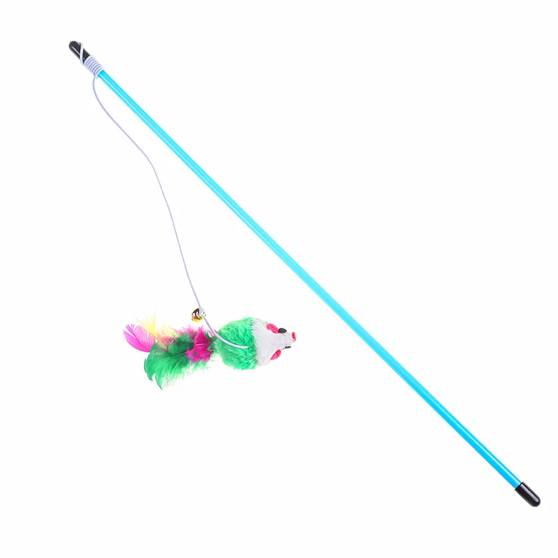 Angelrute Feder Maus Katze elastische Seil Spielzeug mit Glocke machen Geräusche, um Katze Feder Maus zu necken – Detail 2