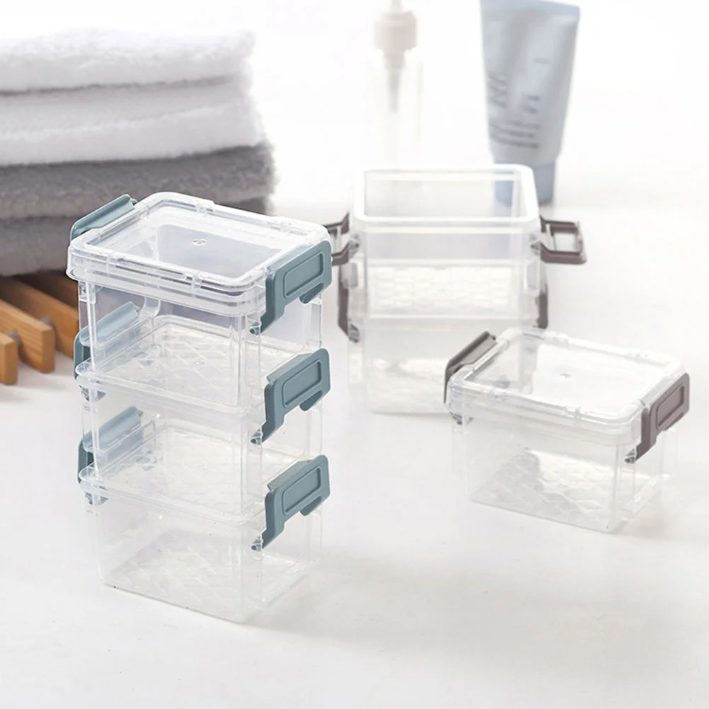 6/4 ชิ้น Stackable Clear ลูกปัดกล่องเครื่องประดับ Organizer Stackable กล่องห้องนั่งเล่น Desktop Storage กล่องกล่องเครื่องประดับ