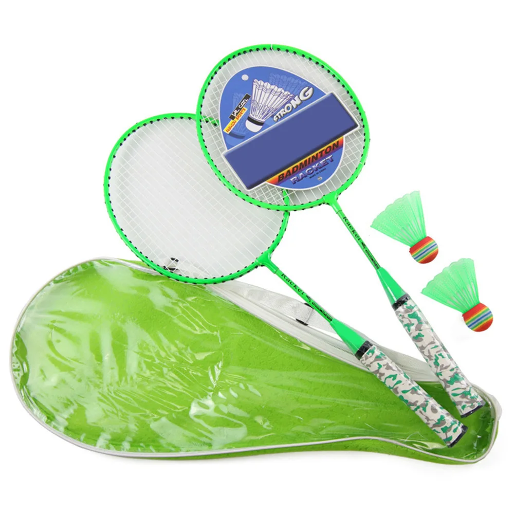 

1Pair Kids Badminton Racket Set Delicate Color Painted Detail Cares Design Cultivate Reaction Ability Parent-Child Interaction