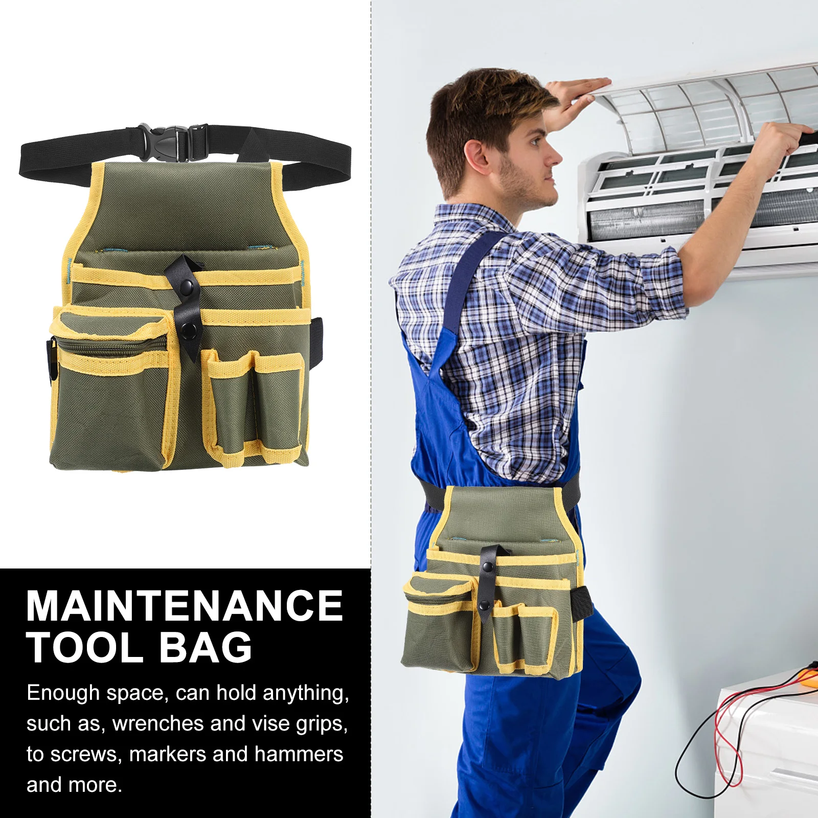 

Canvas Multiple Pockets for Electricians Carpenters Plumbers Heavy Duty Long Service Time Maintenance Kit Storage Solution
