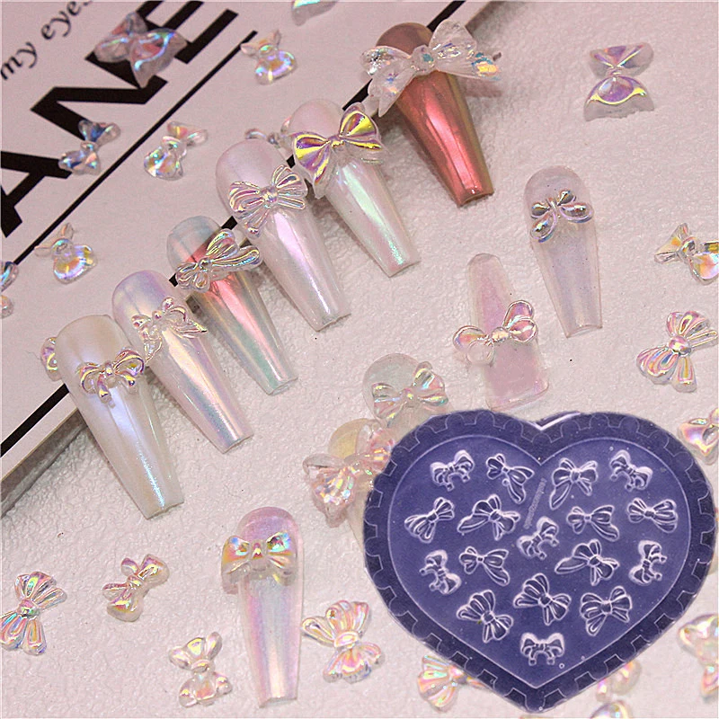 1Pcs 3D Bow Tie Nail Art Heart Shape Silicone Mold Star Rhinestones Shape Mold Templates Gel Print Stencils Manicure Decoration