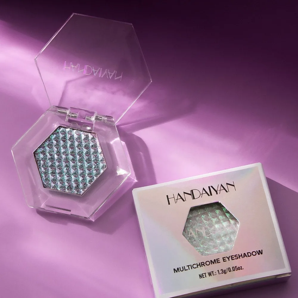 Palette de fards à paupières caméléon, mastic hexagonal, scintillant holographique changeant pour scène, Festival, pigments construitifs, résistant à l'eau