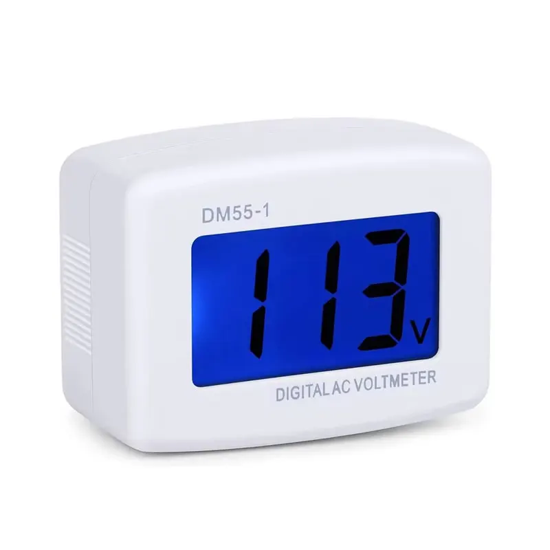 RGEEK DM55 AC 110V 220V Digital Voltmeter EU US Plug Socket Voltage Tester LCD Display Voltage Meter Wall Flat Voltage Meter