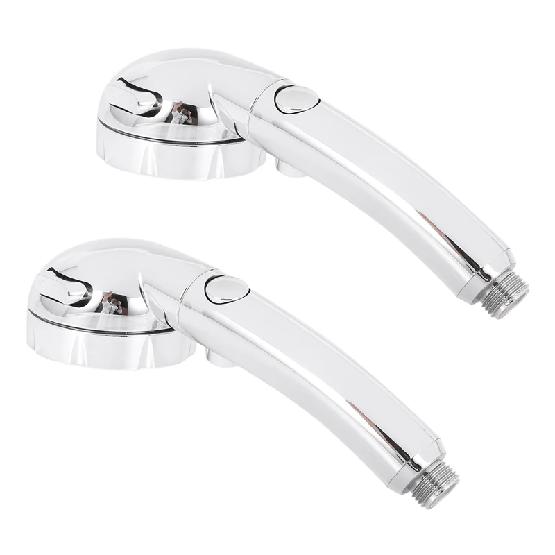 

A05I-2X Handheld Shower Head High Pressure Chrome 3 Spary Setting With ON/OFF Pause Switch Water Saving