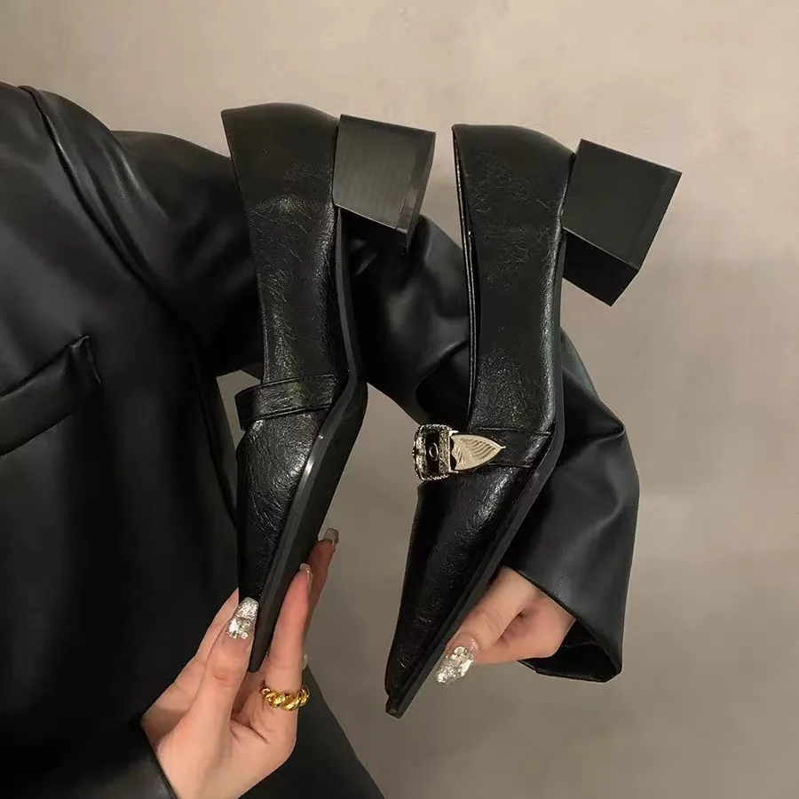 

Fashion Women's Shoes 2026 New French Style Pointed High Heels Luxury Mary Jane Shoes for Women Casual Footwear Zapatos De Mujer