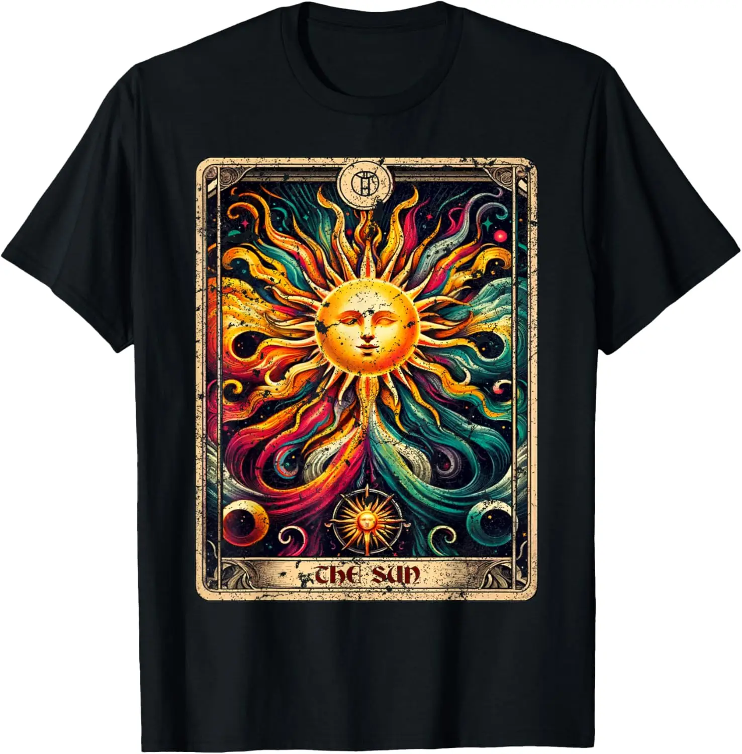 

Fashion style - Distressed Grunge Worn Out Style The Sun Tarot Card T-Shirt