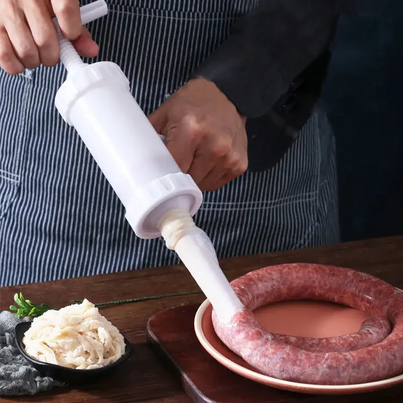 1 Set Plastic Filling Machine for Sausage Stuffer Grinder Meat Poultry Tools Hot Dog Tools Sausage Maker Machine Kitchen Tools