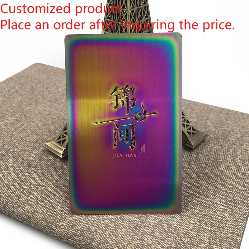 Customized product Laser Engraved Contact Call Sublimation QR Code Stainless Steel Metal Business Cards