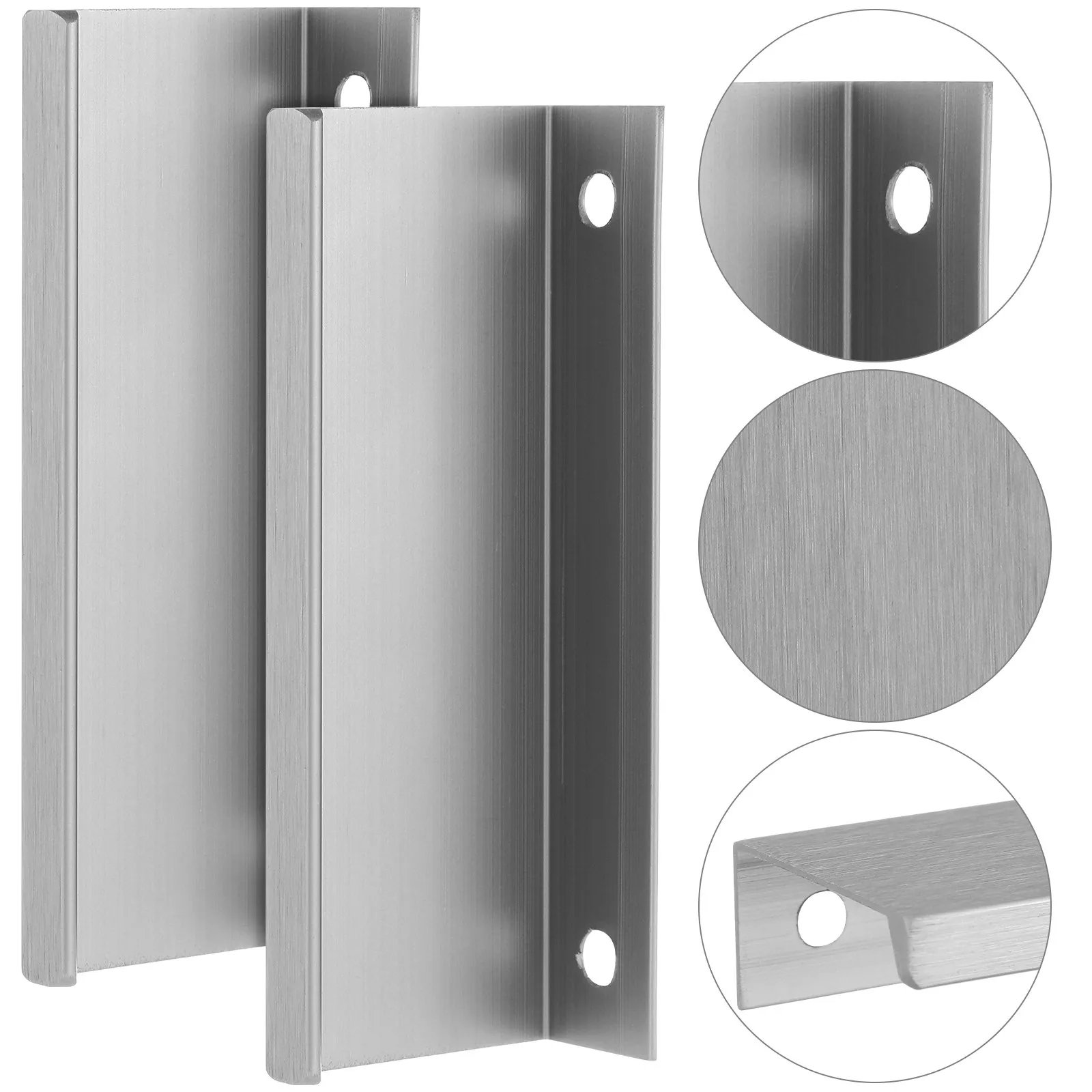 10Pcs Hidden Cabinet Pulls Sleek Modern Aluminum Edge Finger Drawer Pulls for Kitchen Cabinets Wardrobes Dressers Recessed Door