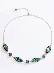 Vintage 925 Sterling Silver Freshwater Peacock Pearl Abalone Shell Necklace For Men Women Fashion Handmade Jewelry Gifts