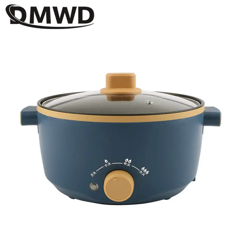 110V 220V Multifunctional Electric Cooking Pot Stainless Steel Steam Tray 2.5L Non-stick Coat Stir-fry pan Hotpot Noodles Boiler